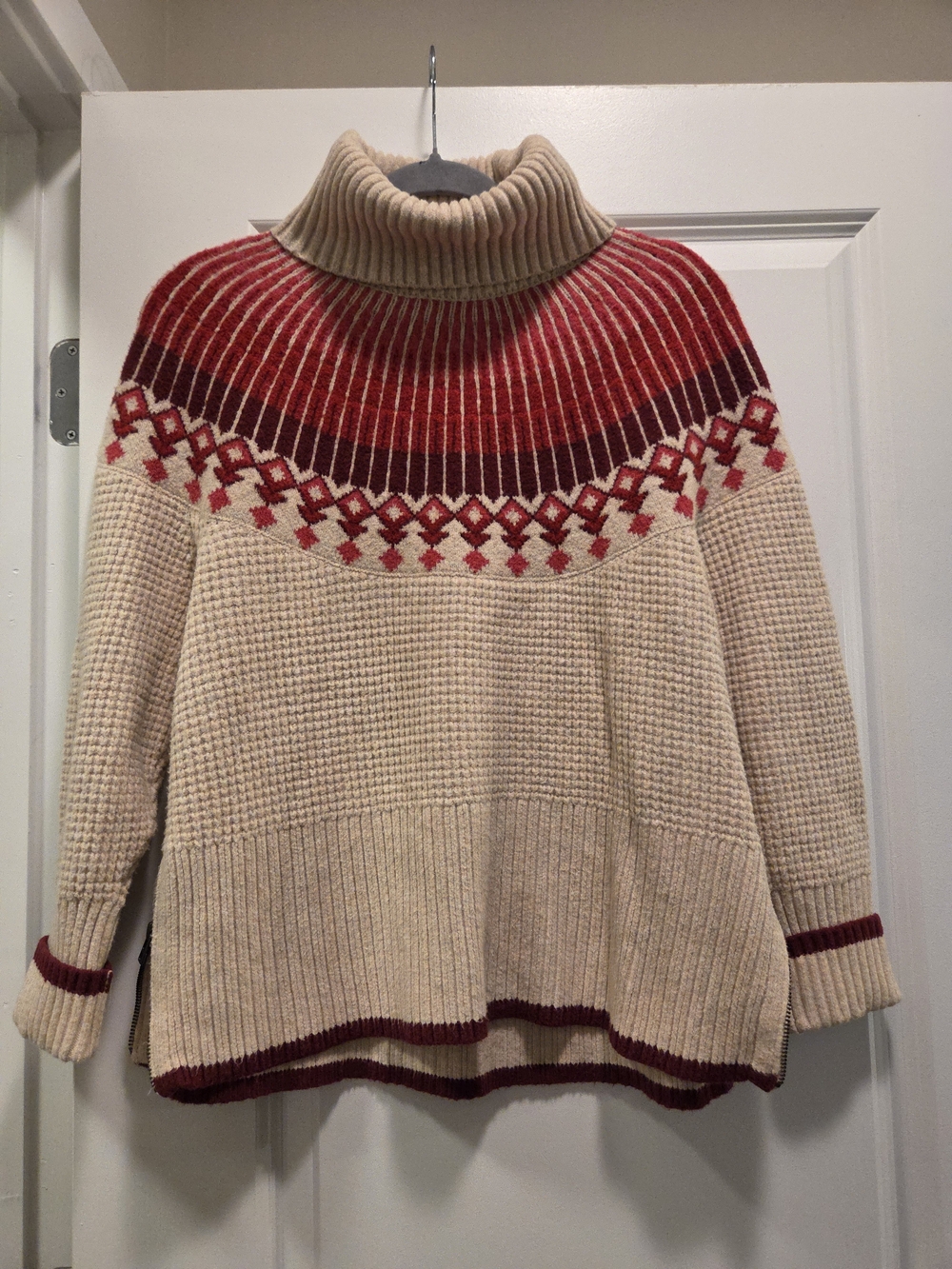 L.L.Bean Petite Large Fair Isle Turtleneck Sweater